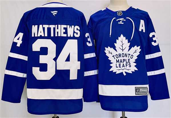 Men%27s Toronto Maple Leafs #34 Auston Matthews Blue 2024-25 Stitched Jersey